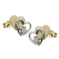 earrings studs hearts 9k gold