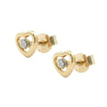 earrings heart cubic zirconia 9k gold