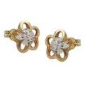 earrings flowers 9k gold