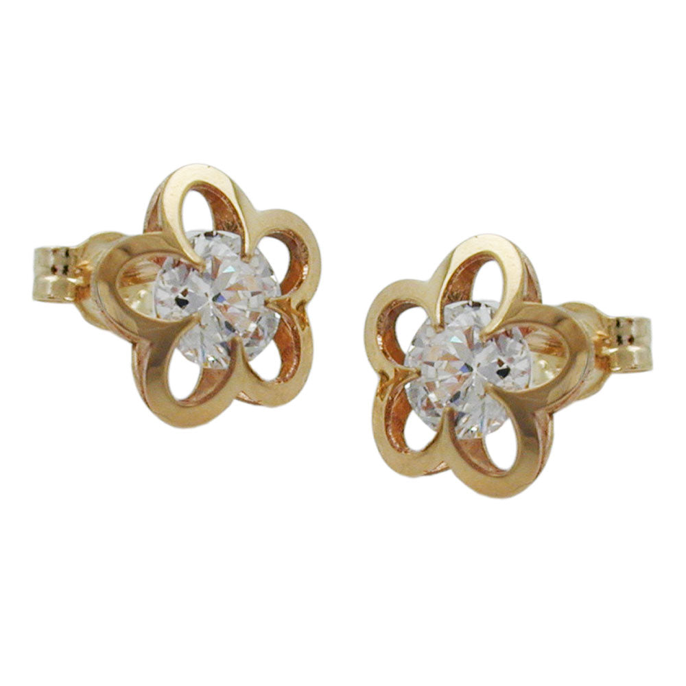 earrings flowers 9k gold