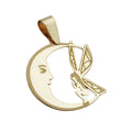 pendant 17x15mm elf in the moon laser engraving 9k gold