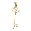 pendant 33x11mm key filigree 9k gold
