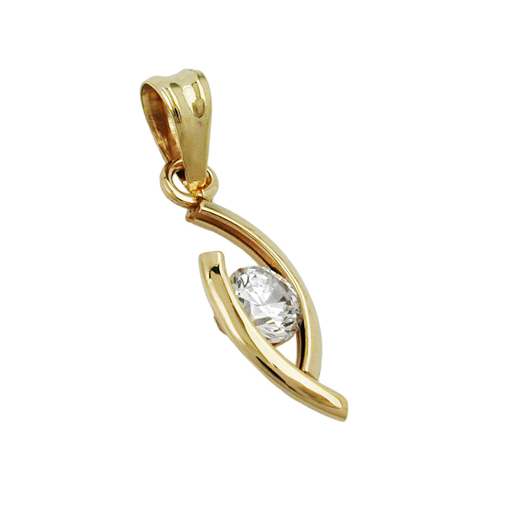 pendant cubic zirconias 9k gold