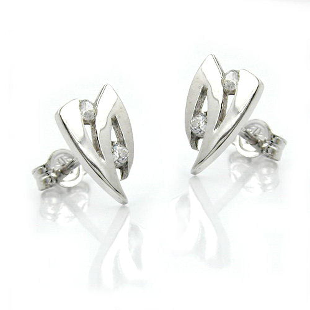 earrings fantasy-design 9k white-gold