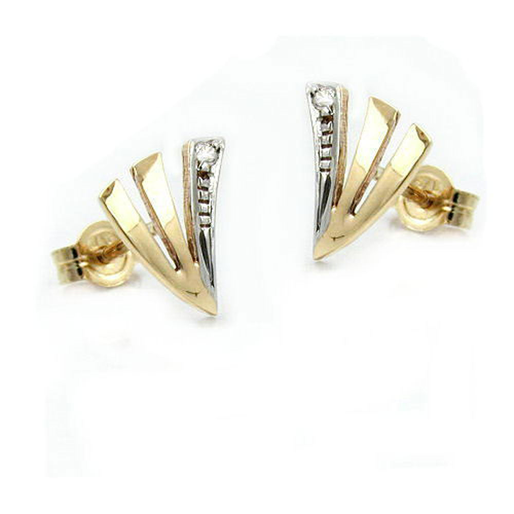 earrings 9k gold bicolored zirconias