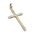 pendant cross bicolored 9k gold