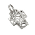 pendant 14x12mm cross filigree domed semi-circle 9k white gold