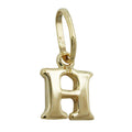 pendant 8x7mm initiale h shiny 9k gold