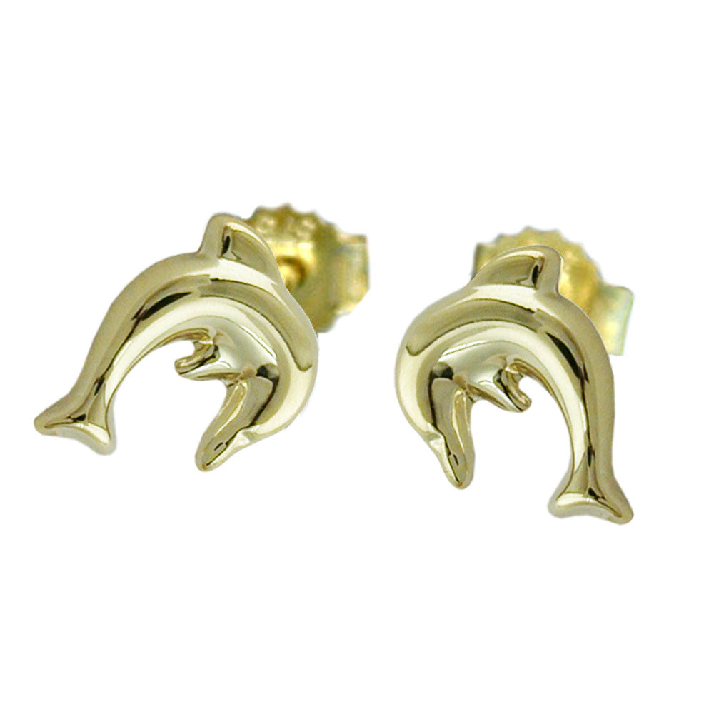 stud earrings dolphin 9kt gold