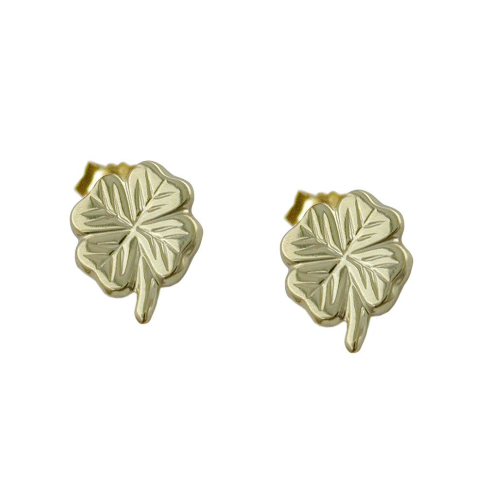 earrings lucky clover leaf 9kt gold