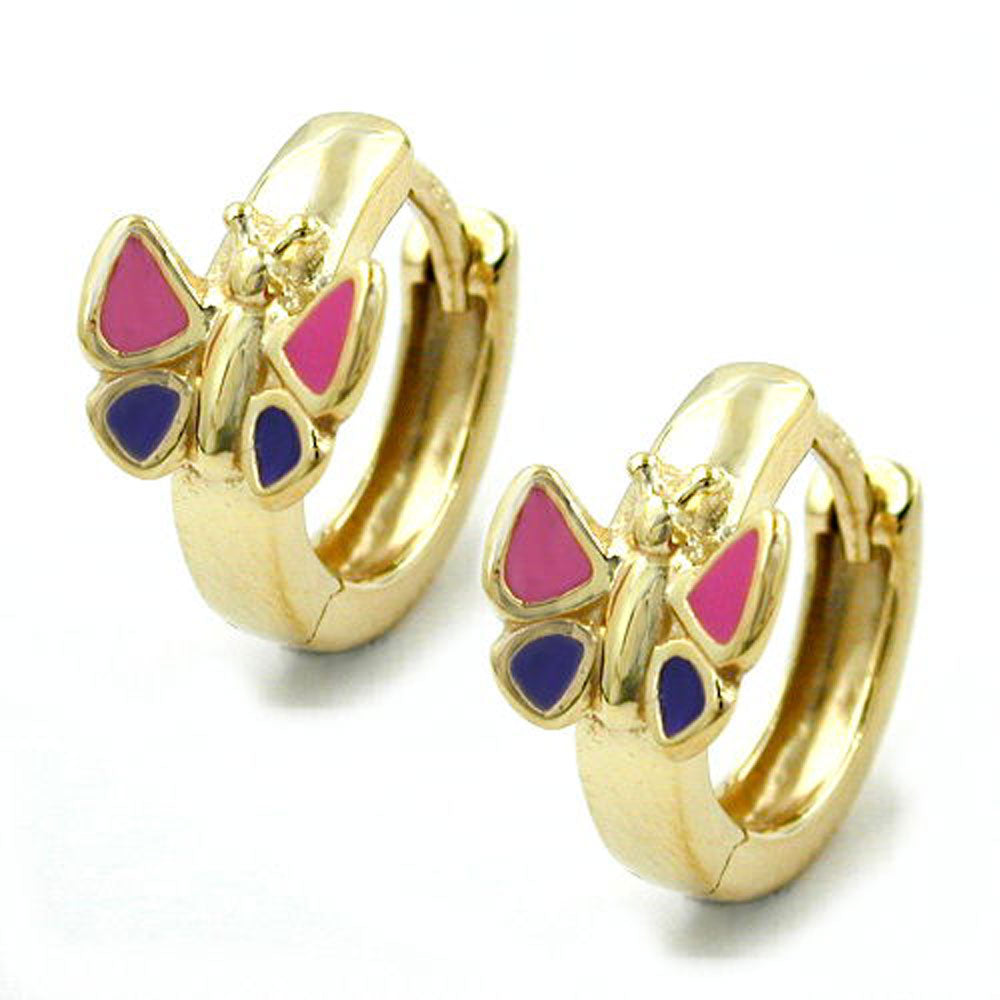 earrings hoop butterfly 9k gold
