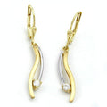 earrings leverback zirconia 9k gold
