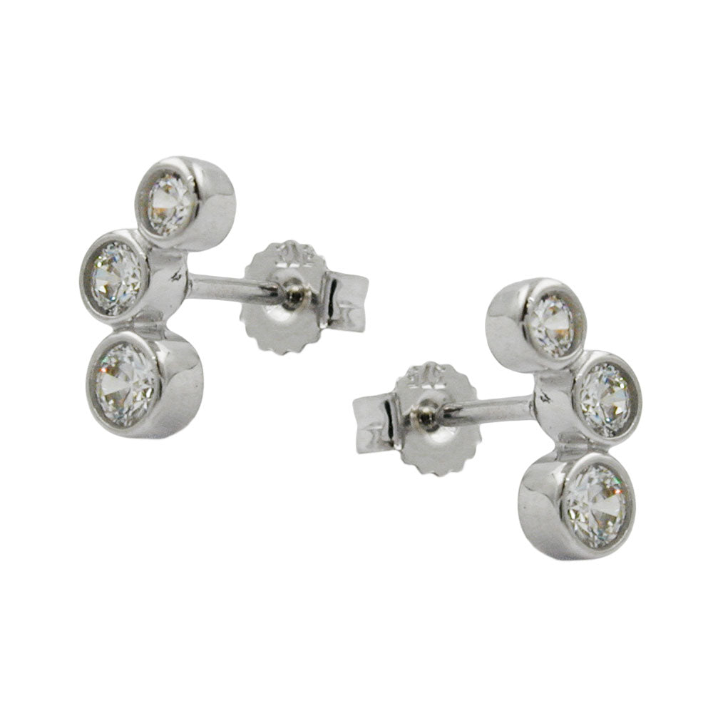 earrings zirconias 9k white gold