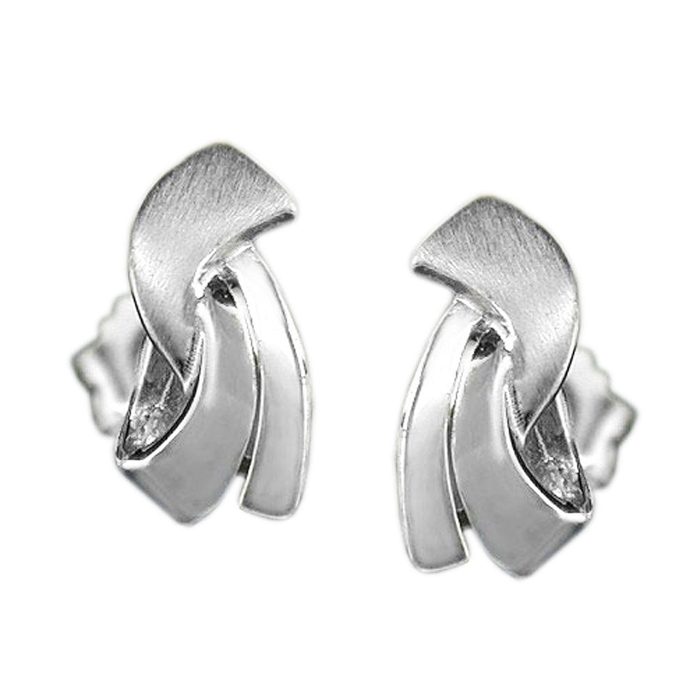 earrings matte finish 9k white gold