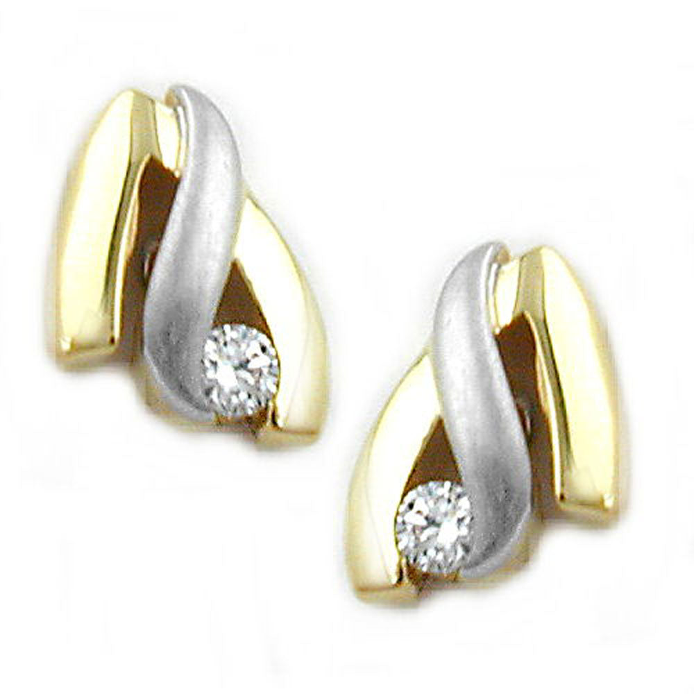 earrings zirconia 9k gold