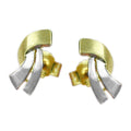 earrings two tone 9k gold