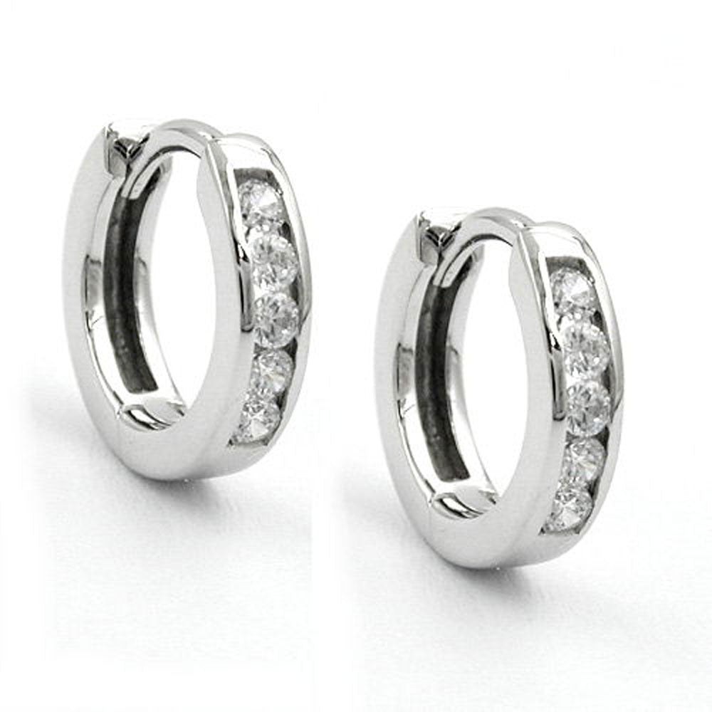 hoop earrings 12 zirconia 9k white gold