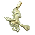 pendant 20x22mm witch matte shiny 9k gold