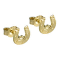 stud earring 6x6.5mm horseshoe shiny 9k gold