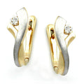 hoop earrings 13mm two tone 9k gold