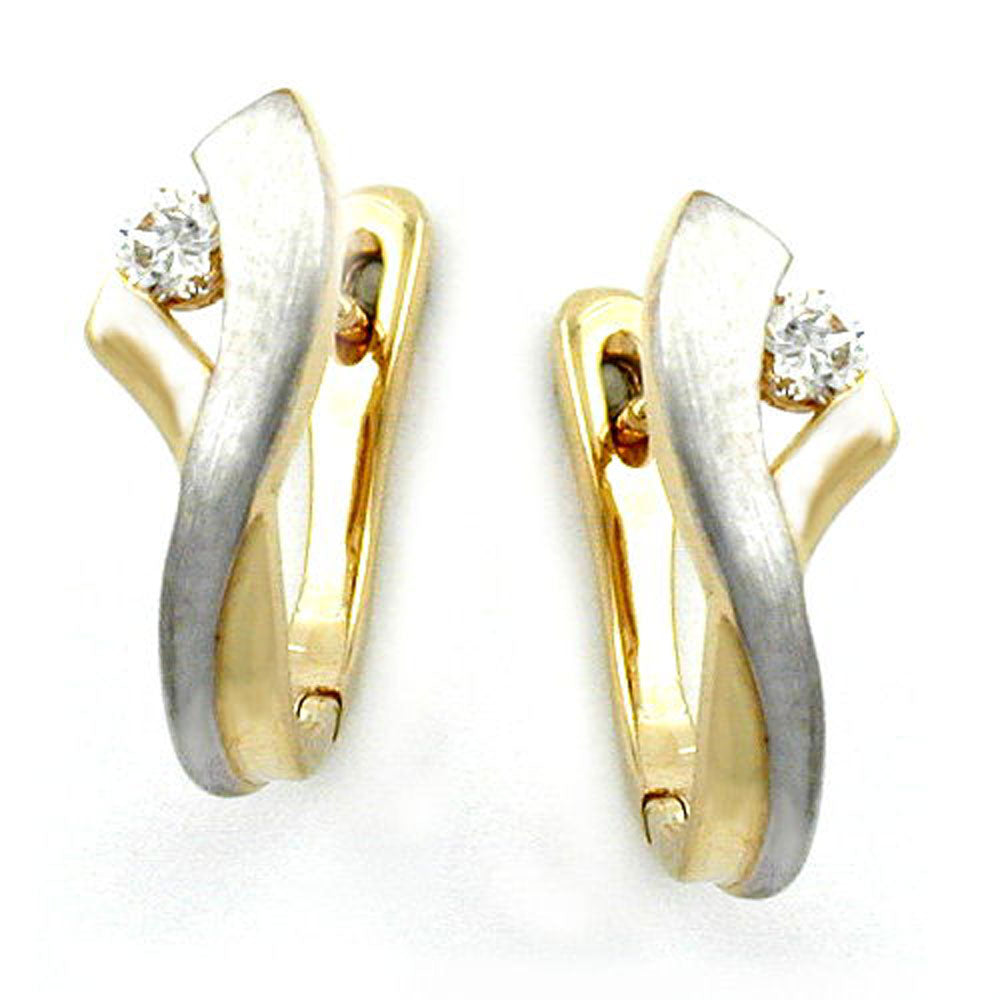 hoop earrings 13mm two tone 9k gold