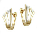 hoop earrings 14mm two tone 9k gold