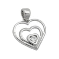 pendant heart 9k white gold