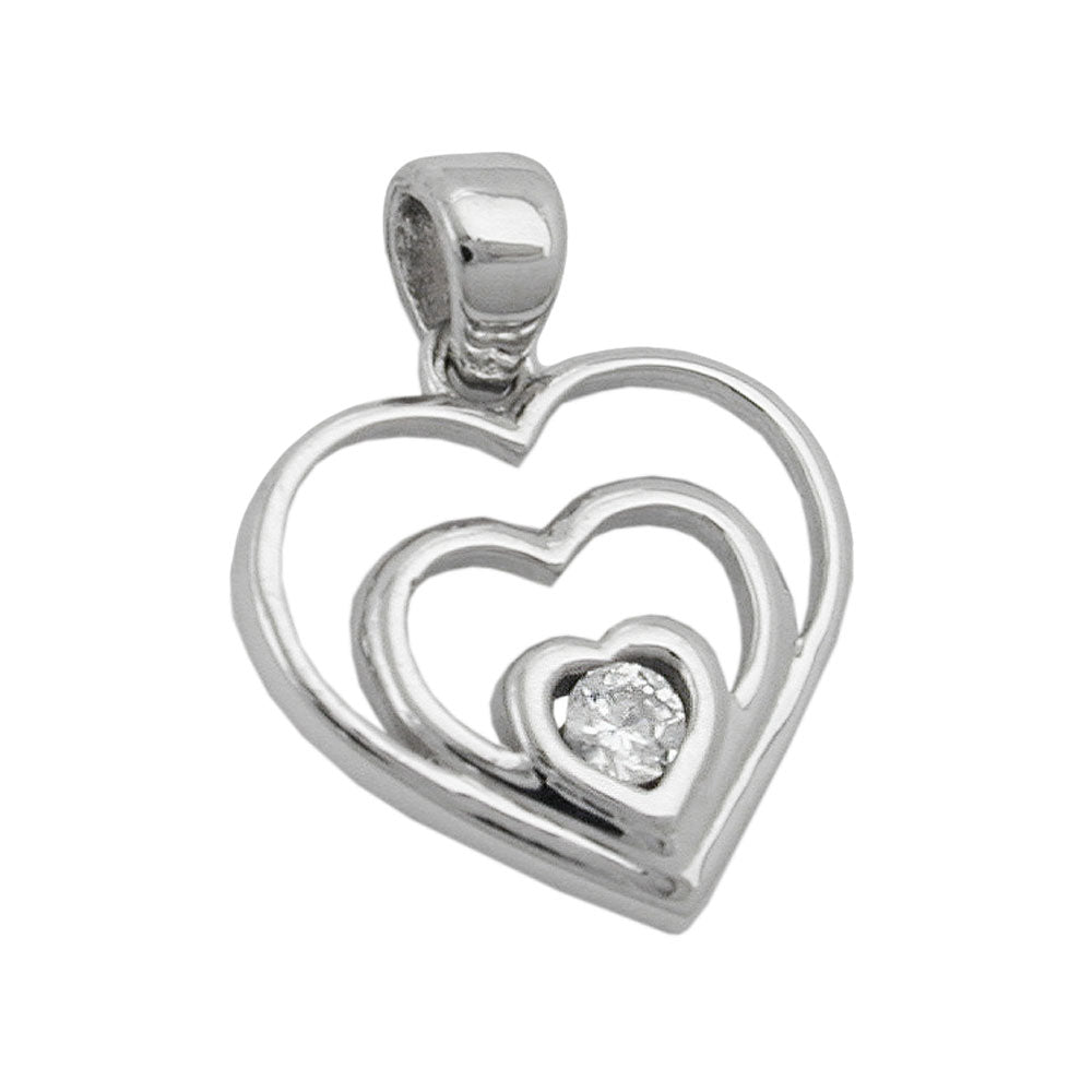 pendant heart 9k white gold