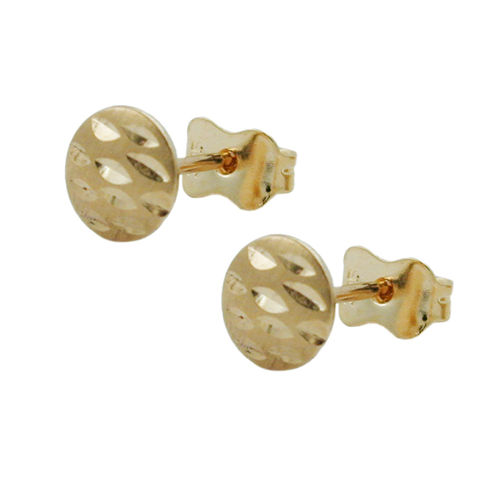 earstuds diamond cut 9k gold