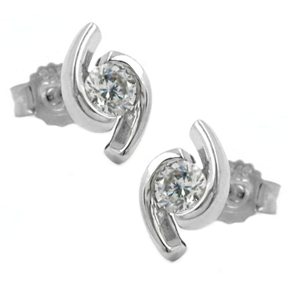 studs earrings 9k white gold
