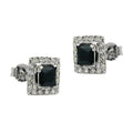earrings black stone zirconia 9k gold