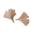 stud earrings ginkgo leaf 9k red gold