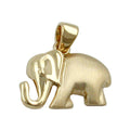 pendant 10x15mm elephant matte shiny 9k gold