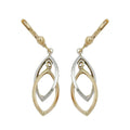 leverback earrings bi-coloured 9k gold