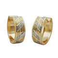 hoop earrings 14 mm bi-coloured 9k gold