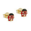 stud earrings ladybird 5mm 9k gold