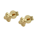 stud earrings 4mm star with pattern 9k gold