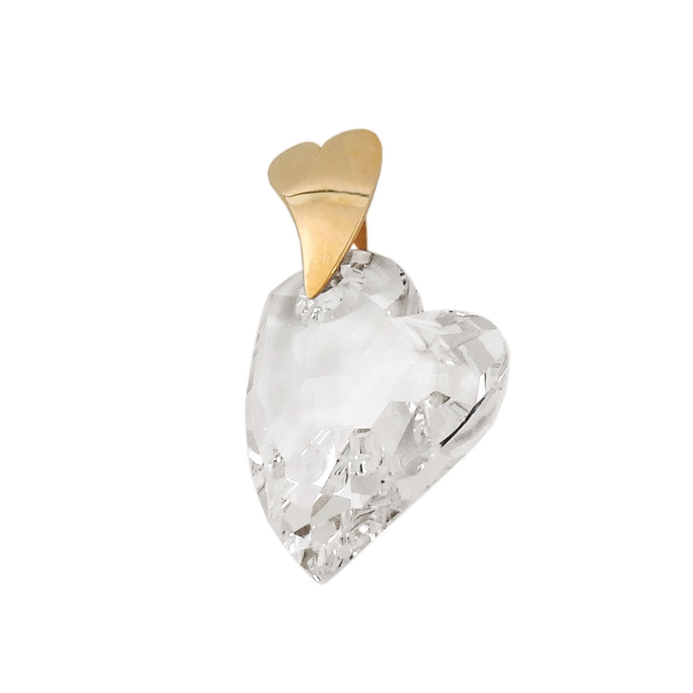pendant 17x12mm cubic zirconia as heart 9kt gold