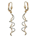 leverback earrings bicolour spirals 9k gold