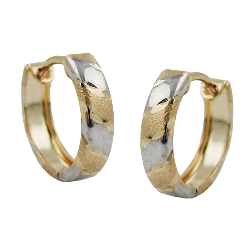 hoop earrings bicolour 9k gold