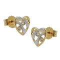 stud earrings bicolour cubic zirconia 14k gold