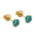 earrings zirconia turquoise 4mm 9k gold