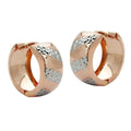 hoop earring 16x8mm hinged bicolor rhodium plated shiny 9k rose gold