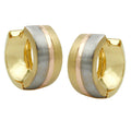 hoop earrings tricolor matt 9k gold