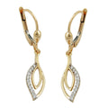 leverback earrings zirconias 9k gold