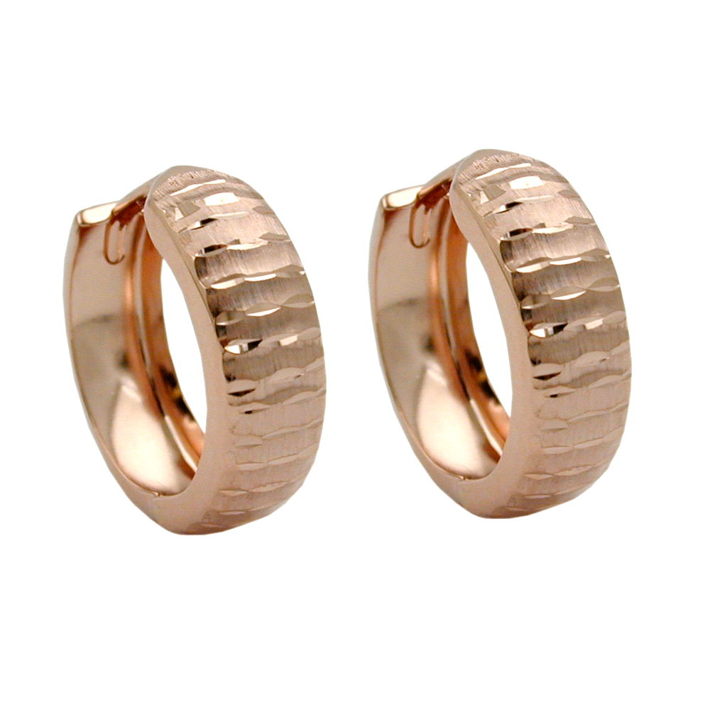 hoop earrings matt-polished 9k redgold