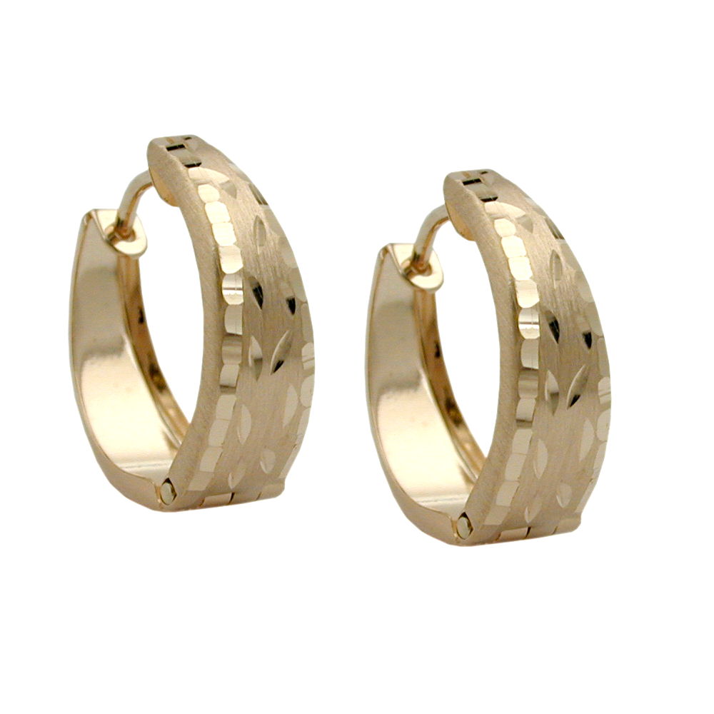hoop earrings oval matt-polish 9k gold