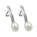 earrings studs pearl 9k white gold