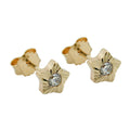 earrings studs star zirconia 9k gold