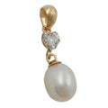 pendant pearl/zirconia 9k gold
